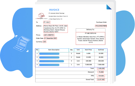 Ekstraksi Otomatis untuk Invoice/PO